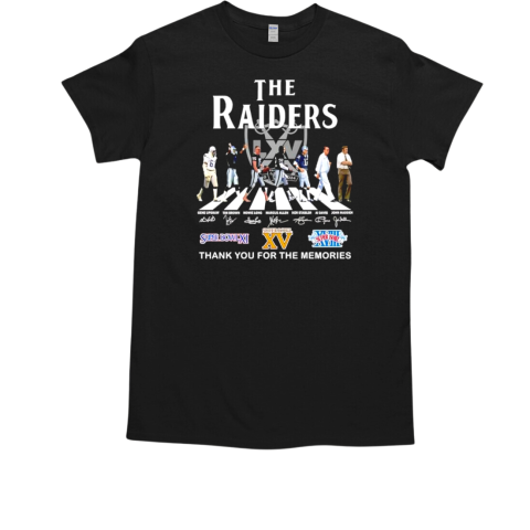 The Las Vegas Raiders Abbey Road thank you for the memories signatures T-Shirt