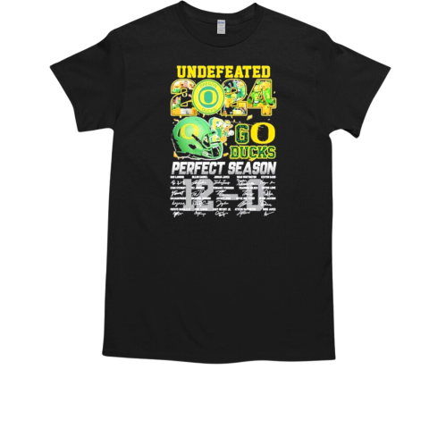 Undefeated Oregon Ducks 2024 Perfect Season Signatures T-Shirt