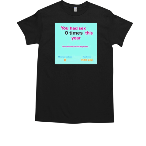 Spotify wrapped you had sex 0 times this year absolute fucking loser T-Shirt