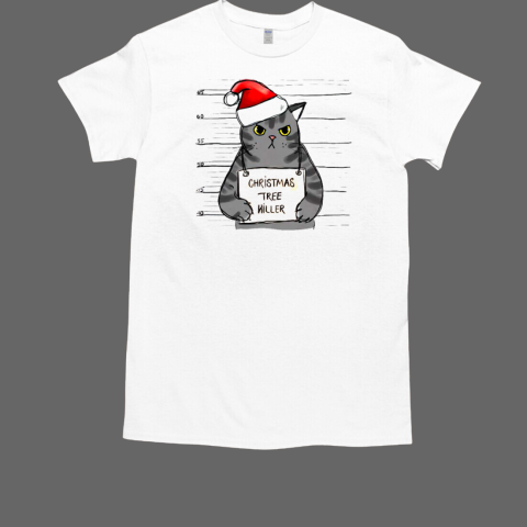 Christmas tree killer cat mugshot T-Shirt