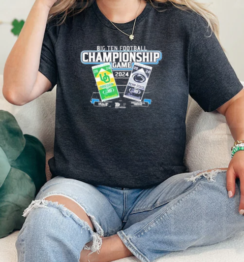 Penn State Vs Oregon Ducks 2024 Big Ten Football Championship Lucas Oil Stadium Tickets  Classic Womens T-shirt