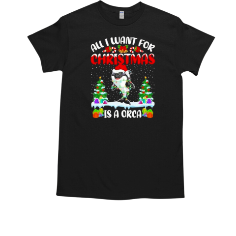 Santa Hat All I Want For Christmas Is A Orca T-Shirt