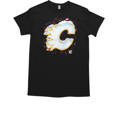 Calgary Flames Snow Logo T-Shirt