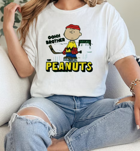 Peanuts Charlie Brown playing ice hockey oohh brother  Classic Womens T-shirt