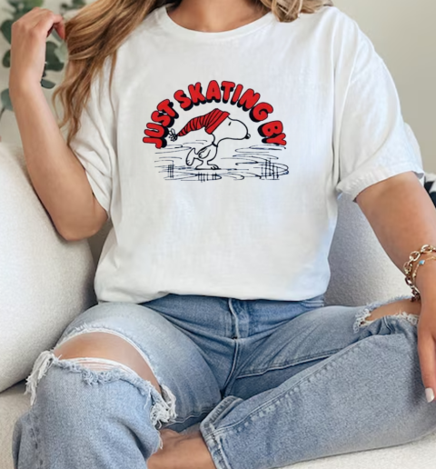 Peanuts Snoopy just skating by  Classic Womens T-shirt