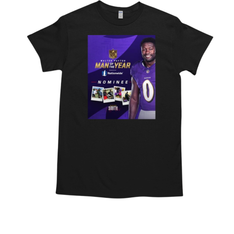 Roquan Smith Baltimore Ravens Walter Payton Man of the Year nominee T-Shirt