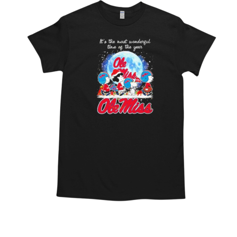 The Peanuts Characters It The Most Wonderful Time Of The Year Ole Miss Rebels Christmas T-Shirt