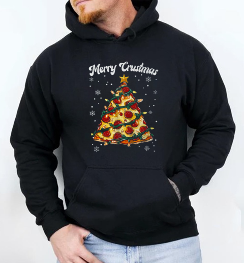 Merry Crustmas Pizza Christmas Tree Xmas Unisex Hoodie