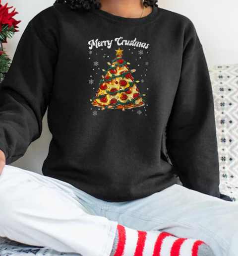 Merry Crustmas Pizza Christmas Tree Xmas Unisex Sweatshirt