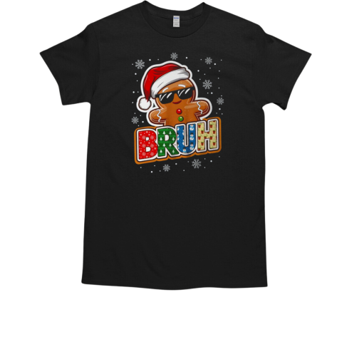 Bruh Funny Christmas Gingerbread Man Teens Boys T-Shirt