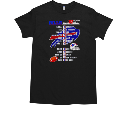 Buffalo Bills Bernard Ul Douglas Fler Jefferson Allen Shakir Cook Bass Cooper Coleman 2024 T-Shirt