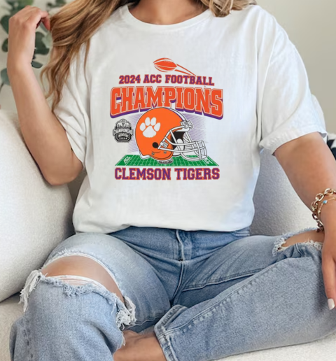 Clemson Tigers 2024 ACC Football Conference Champions Helmet  Classic Womens T-shirt