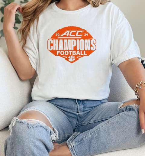 Clemson Tigers 2024 ACC Football Conference Champions Logo  Classic Womens T-shirt