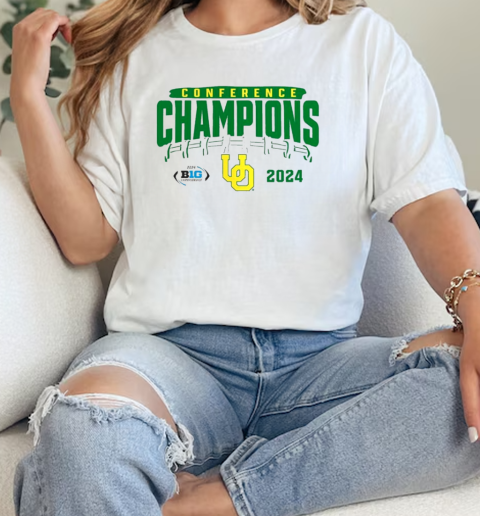 Ducks 2024 Big Ten Football Conference Champions Endzone Rush  Classic Womens T-shirt