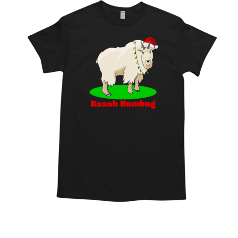 Goat Santa hat baaah humbug holiday T-Shirt