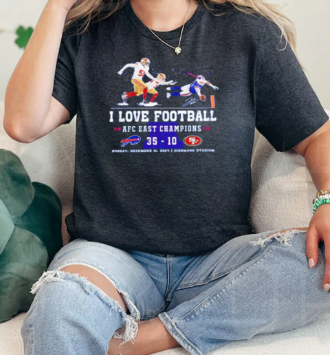 Josh Allen Fly I love football AFC East Champions 2024 Bills 35 10 49ers  Classic Womens T-shirt