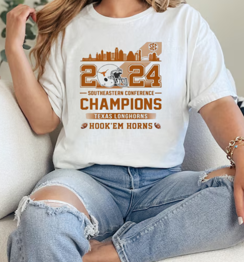 Longhorns Southeastern Conference Champions 2024 Hook Em Horns  Classic Womens T-shirt