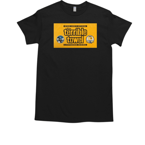 Myron Cope's Terrible Towel Super Bowl A Pittsburgh Steelers Super Super Bowl IX Logo T-Shirt