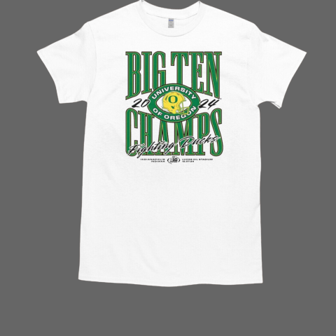 Oregon Ducks Homefield 2024 Big Ten Football Conference Champions Helmet T-Shirt