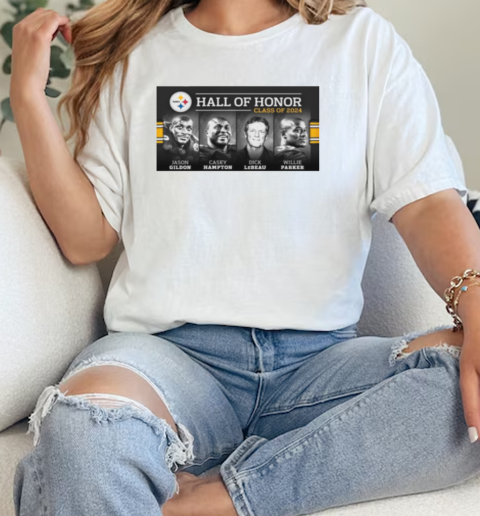 Pittsburgh Steelers Hall Of Honor Class Of 2024 Jason Gilson Casey Hampton Dick LeBeau Willie Parker Poster  Classic Womens T-shirt