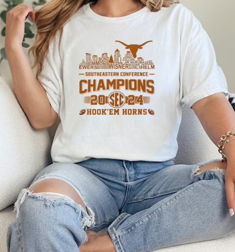 Texas Longhorns Team SEC Football Champions 2024  Classic Womens T-shirt