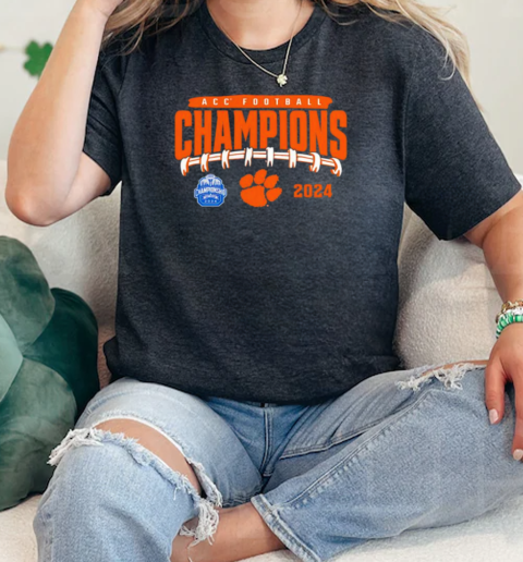 Clemson Tigers 2024 ACC Football Conference Champions Endzone Rush  Classic Womens T-shirt