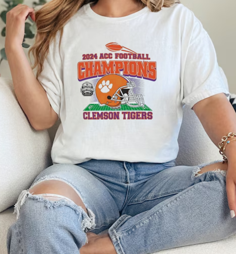 Clemson Tigers 2024 ACC Football Conference Champions helmet  Classic Womens T-shirt