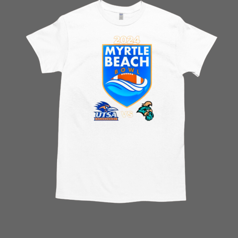 Coastal Carolina Chanticleers vs. UTSA Roadrunners 2024 Myrtle Beach Bowl Matchup T-Shirt