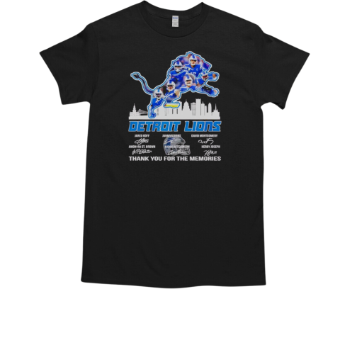 Detroit Lions Thank You For The Memories Signature City Skyline T-Shirt