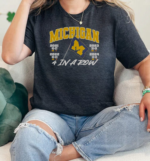 Michigan 4 In A Row Beat OSU Plant The Flag  Classic Womens T-shirt