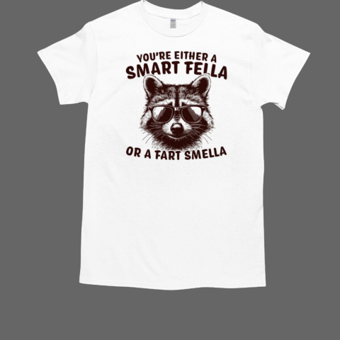 Raccoon You're Either A Smart Fella Or A Fart Smella T-Shirt