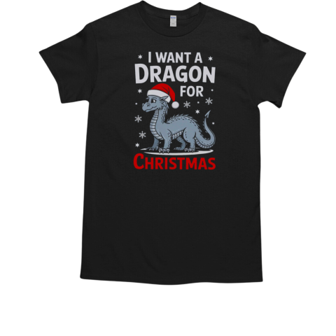 I want a Dragon for Christmas, Cute Winter Dragon T-Shirt