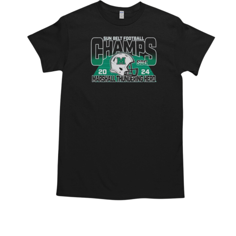 Marshall Thundering Herd Blue 84 2024 Sun Belt Football Conference Champions T-Shirt