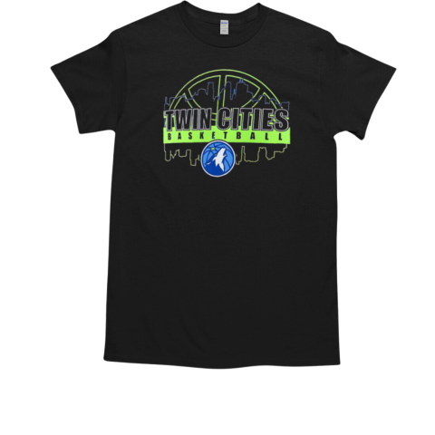 Minnesota Timberwolves Twin Cities skyline T-Shirt