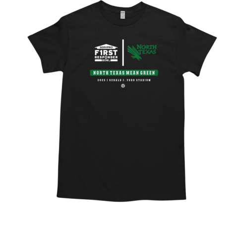 North Texas Mean Green 2025 Servpro First Responder Bowl Gerald J. Ford Stadium T-Shirt