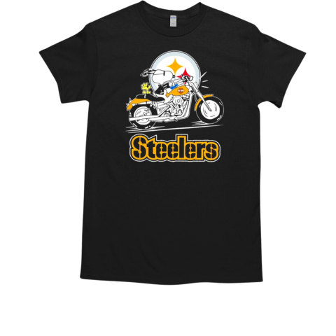 Pittsburgh Steelers Cool Snoopy riding motor T-Shirt