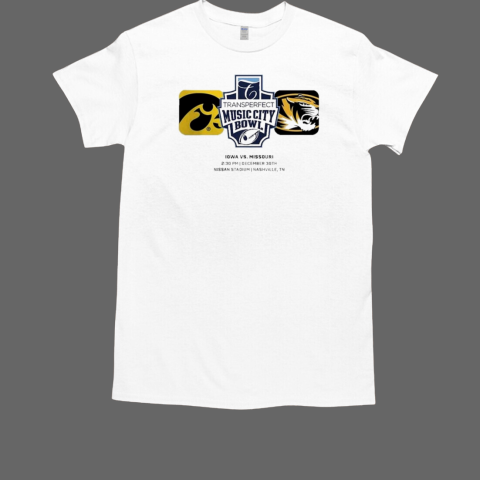 Iowa Hawkeyes Vs Missouri Tigers 2024 Transperfect Music City Bowl At Nissan Stadium In Nashville TN On December 30th T-Shirt