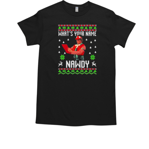 Tally The Elf What's Your Name Naughty Ugly Christmas T-Shirt