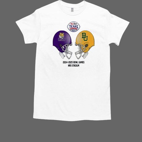 Texas Bowl NCAA 2024 2025 Bowl Games LSU Tigers vs Baylor Bears At NRG Stadium Skull Helmet Head To Head T-Shirt