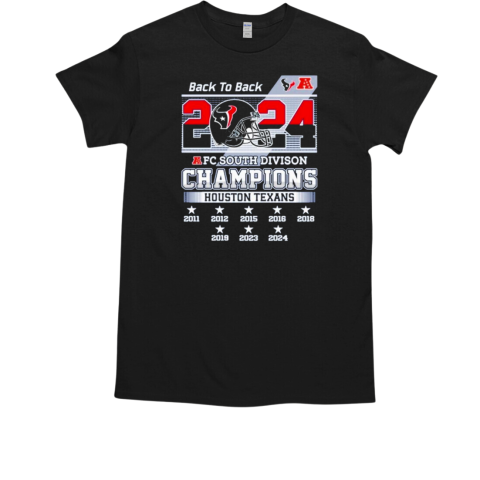 Back To Back 2024 AFC South Champions Division Houston Texans T-Shirt