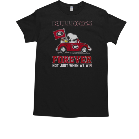 Bulldog Forever Not Just When We Win Snoopy Car T-Shirt