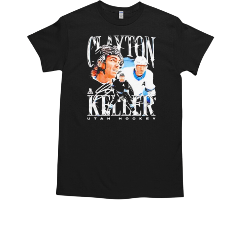 Clayton Keller Picture Collage Utah Hockey Signature T-Shirt