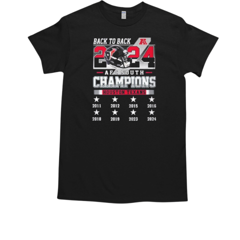 Houston Texans Back To Back 2024 AFC South Champions 2011 2024 Helmet T-Shirt