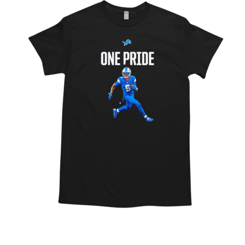 Jameson Williams running one pride Detroit football T-Shirt