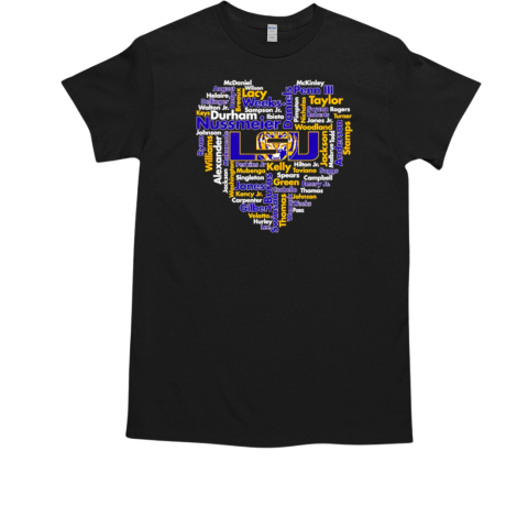 LSU Tigers football heart player names T-Shirt