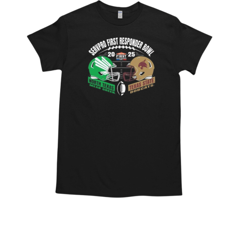 North Texas Mean Green Vs texas State Bobcats Servpro First Responder Bowl 2025 Helmet T-Shirt