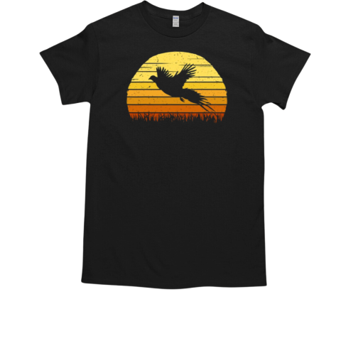 Pheasant Hunting Retro Hunter Flying Bird Shooting Gift Idea T-Shirt