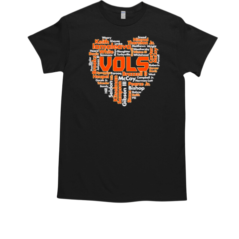 Tennessee Volunteers football heart player names T-Shirt