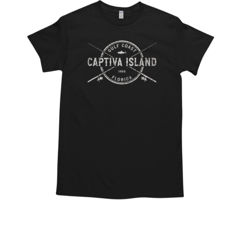 Captiva Island Fl Vintage Crossed Fishing Rods T-Shirt