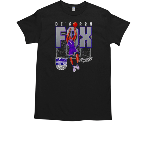 De'Aaron Fox Sacramento Kings Basketball shattered signature T-Shirt